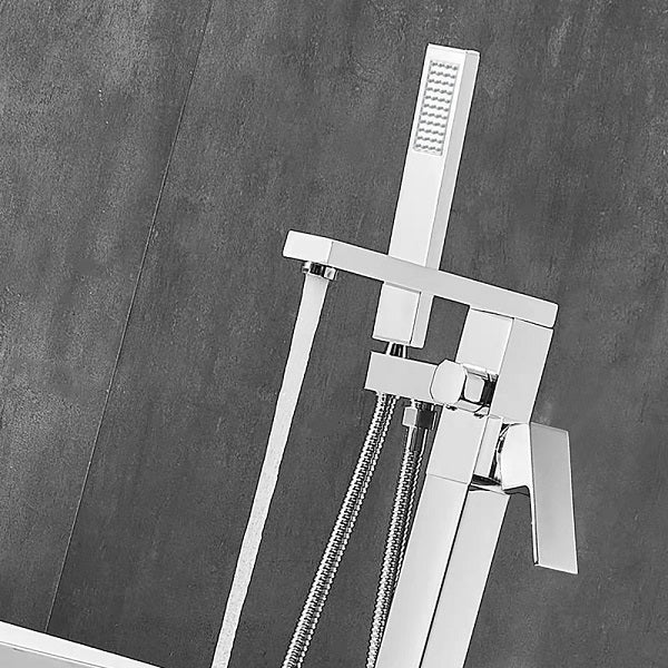 Cascada Capri Freestanding Bathtub Faucet with Hand Shower - Modern Square Design - Image 3