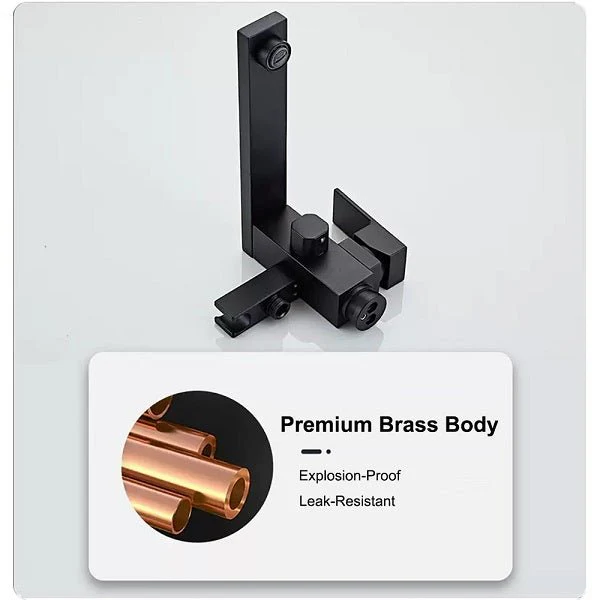 Cascada Capri Freestanding Bathtub Faucet with Hand Shower - Modern Square Design - Image 7