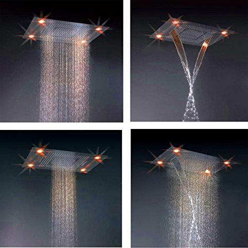 23"x31" Luxurious recessed rain & waterfall LED shower set – 4 mode - Image 4