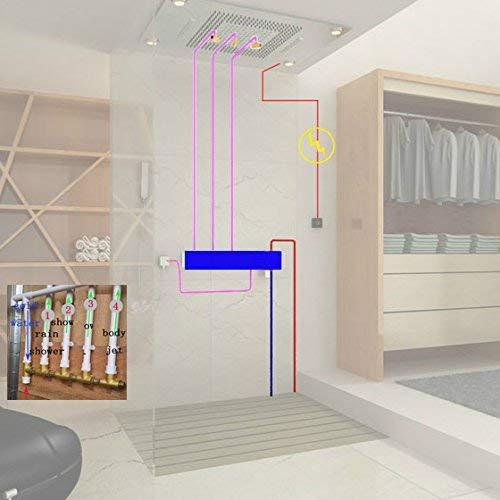 23"x31" Luxurious recessed rain & waterfall LED shower system – 5 mode - Image 9