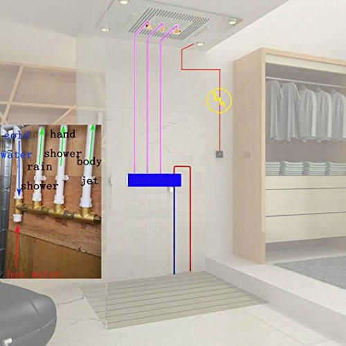 23"x31" Luxurious recessed rain & waterfall LED shower set – 4 mode - Image 8