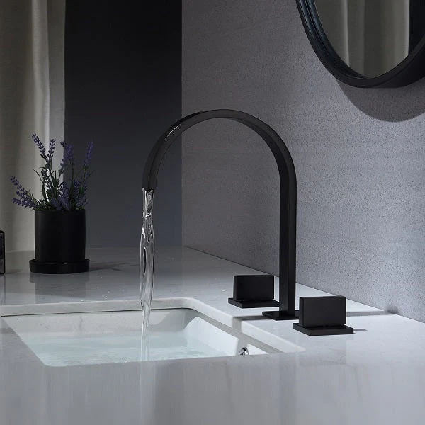 Cascada Classic Waterfall Bathroom Sink Faucet with Dual Square Knobs - Image 3