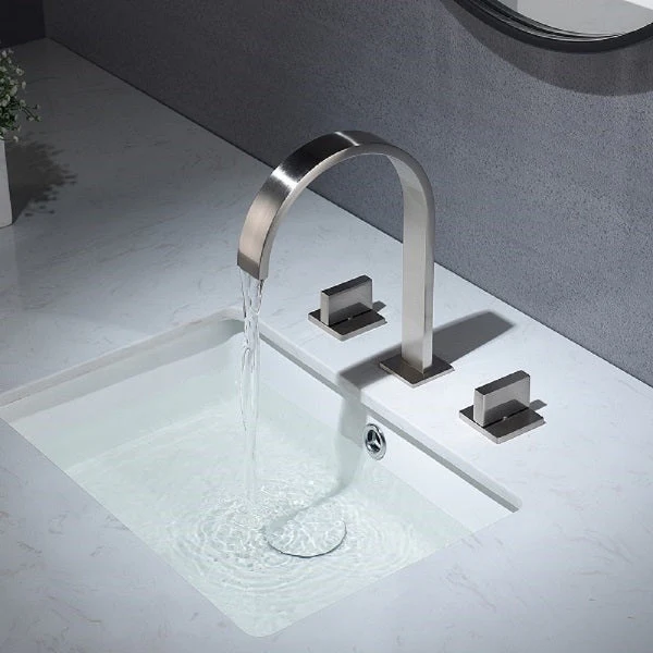 Cascada Classic Waterfall Bathroom Sink Faucet with Dual Square Knobs - Image 6