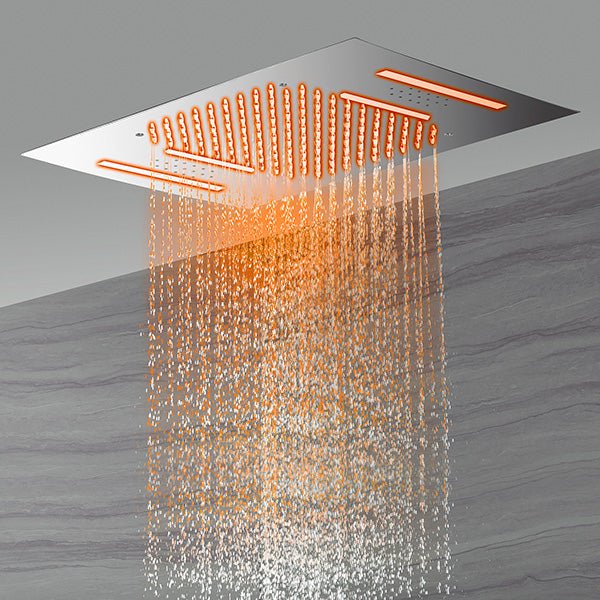 Cascada Cortona 15"x23" Multi-Function Ceiling Rainfall & Waterfall Music Showerhead - Image 4