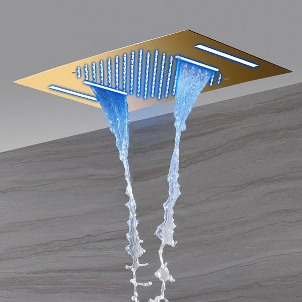 Cascada Cortona 15"x23" Multi-Function Ceiling Rainfall & Waterfall Music Showerhead - Image 5