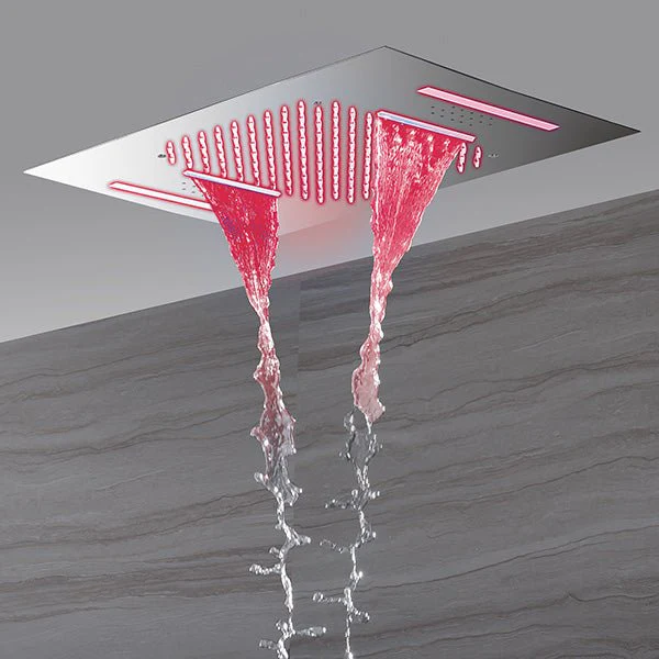 Cascada Cortona 15"x23" Multi-Function Ceiling Rainfall & Waterfall Music Showerhead - Image 6