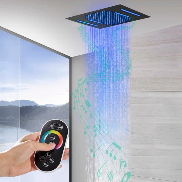 Cascada Cortona 15"x23" Multi-Function Ceiling Rainfall & Waterfall Music Showerhead - Image 7