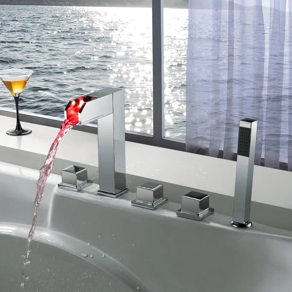 Deck Mounted Water Power LED Sink Faucet (Chrome Finish) - Image 4