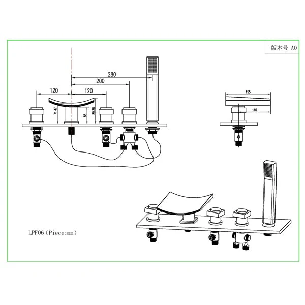 Deck Mounted Water Power Square LED Bathroom Sink Faucet - Image 10