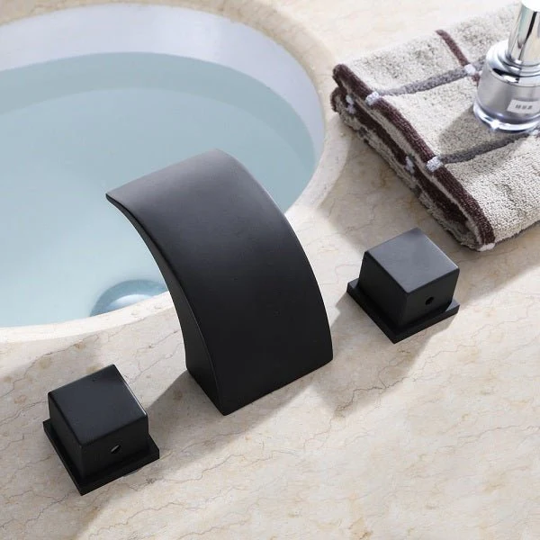 Cascada Deck Mounted Waterfall Bathroom Sink Faucet - Image 3