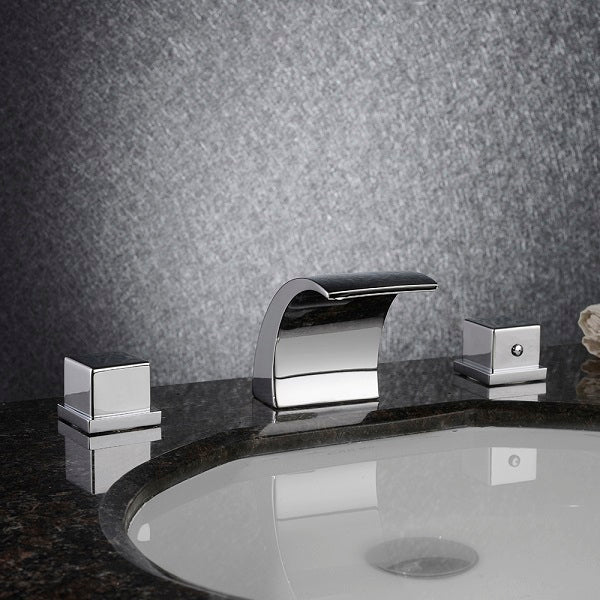Cascada Deck Mounted Waterfall Bathroom Sink Faucet
