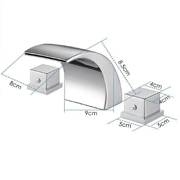 Cascada Deck Mounted Waterfall Bathroom Sink Faucet - Image 2