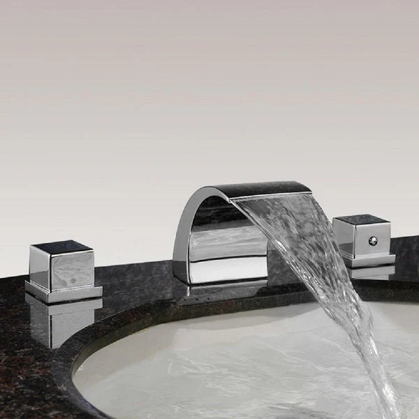 Cascada Deck Mounted Waterfall Bathroom Sink Faucet - Image 4