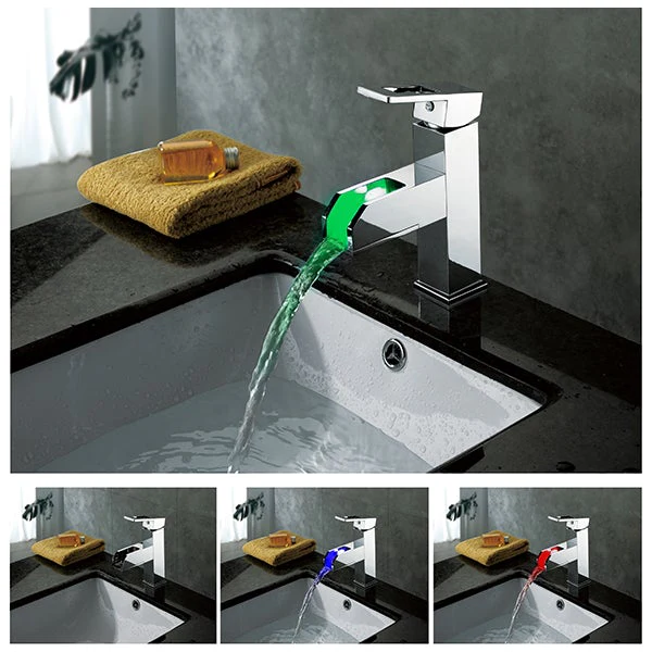 Cascada Fiorentina Illuminare Chrome LED Waterfall Bathroom Faucet - Italian Design - Image 6