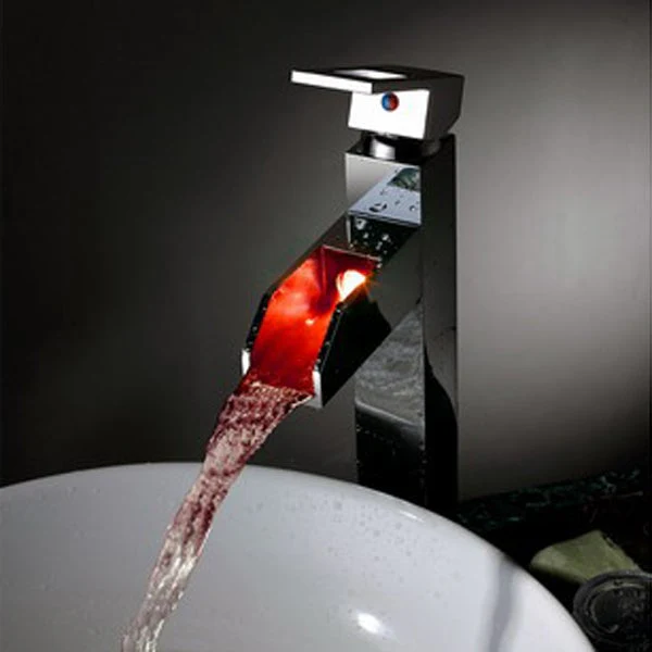 Cascada Fiorentina Illuminare LED Waterfall Vessel Sink Faucet - Chrome Finish - Image 3
