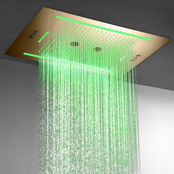 Cascada Florence 23"x31" Brushed Gold Music LED Shower Head - Image 8