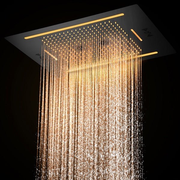 Cascada Florence 23"x31" Matte Black Music LED Shower Head