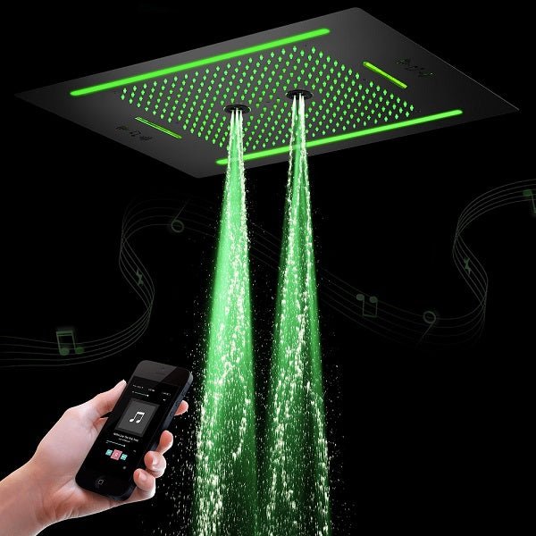 Cascada Florence 23"x31" Matte Black Music LED Shower Head - Image 3
