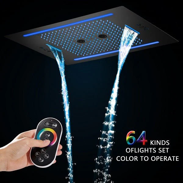 Cascada Florence 23"x31" Matte Black Music LED Shower Head - Image 6