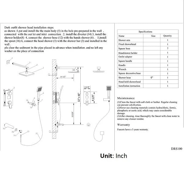 Cascada Gallant 8" Digital Shower Head Set - Image 8