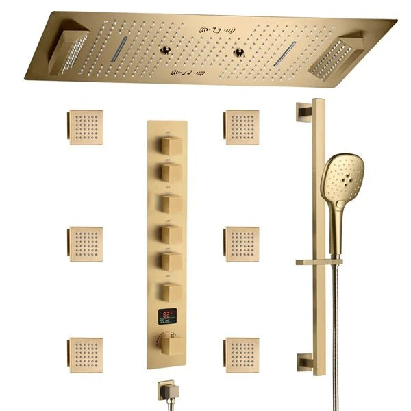Cascada Genoa 16"x36" Brushed Gold Music LED Digital Shower System - Image 10