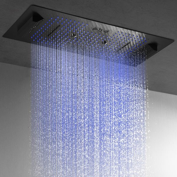 Cascada Genoa 16"x36" Matte Black Music LED Digital Shower System - Image 14