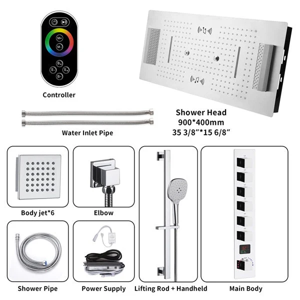 Cascada Genoa 16"x36" Music LED Digital Shower System - Image 4