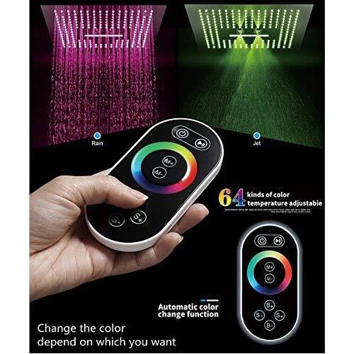 16" Luxurious Recessed LED Rainfall Thermostatic Shower System - Image 3