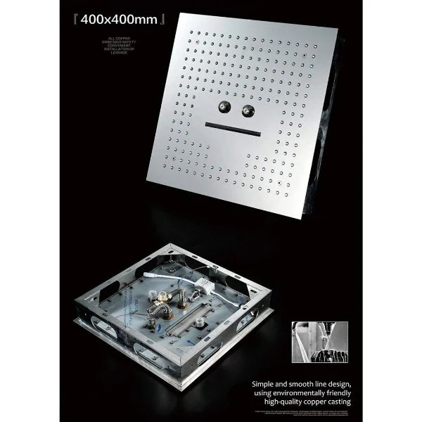 16" Luxurious Recessed LED Rainfall Thermostatic Shower System - Image 7