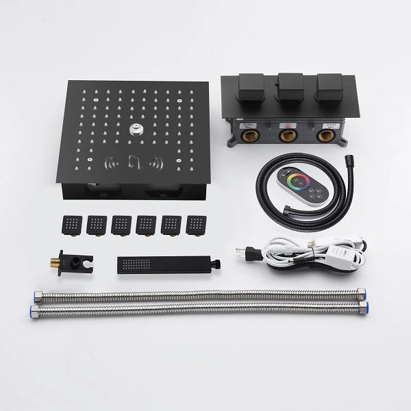 Cascada Royale 12" LED Bluetooth Shower System with Thermostatic Valve & 4 Spray Modes - Image 4