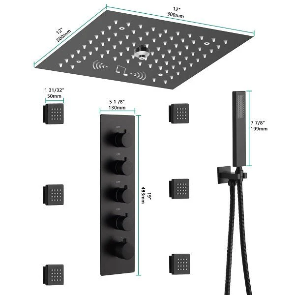 12" Music LED shower system with built-in Bluetooth Speaker - Image 8
