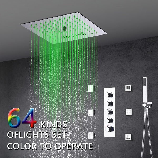 12” Music LED shower system with built-in Bluetooth Speaker - Image 2