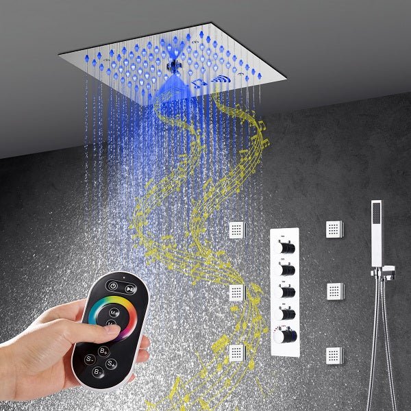 12” Music LED shower system with built-in Bluetooth Speaker - Image 7