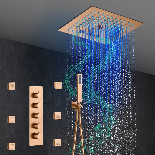 12” Music LED shower system with built-in Bluetooth Speaker