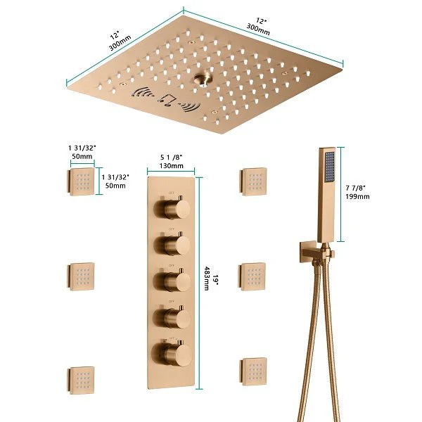 12” Music LED shower system with built-in Bluetooth Speaker - Image 7