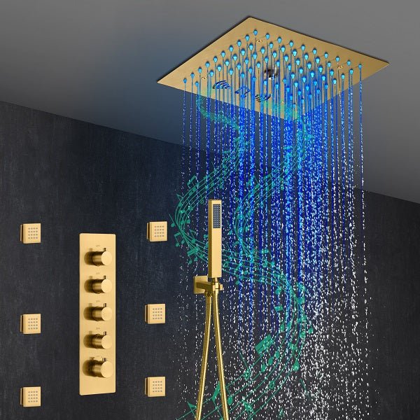 12” Music LED shower system with built-in Bluetooth Speaker