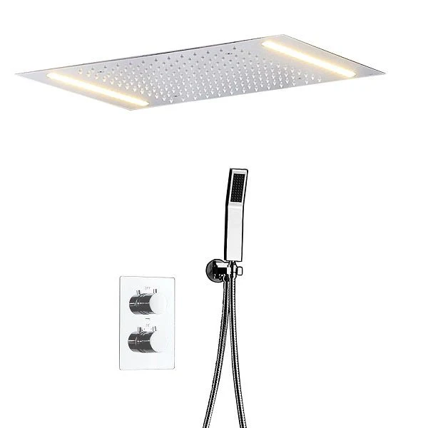 14"x20" White LED Shower Set with Dual Thermostatic Valve - Image 13