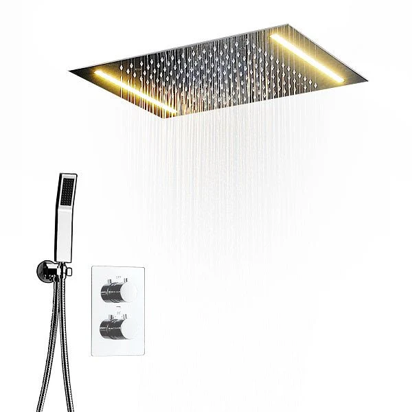 14"x20" White LED Shower Set with Dual Thermostatic Valve - Image 14