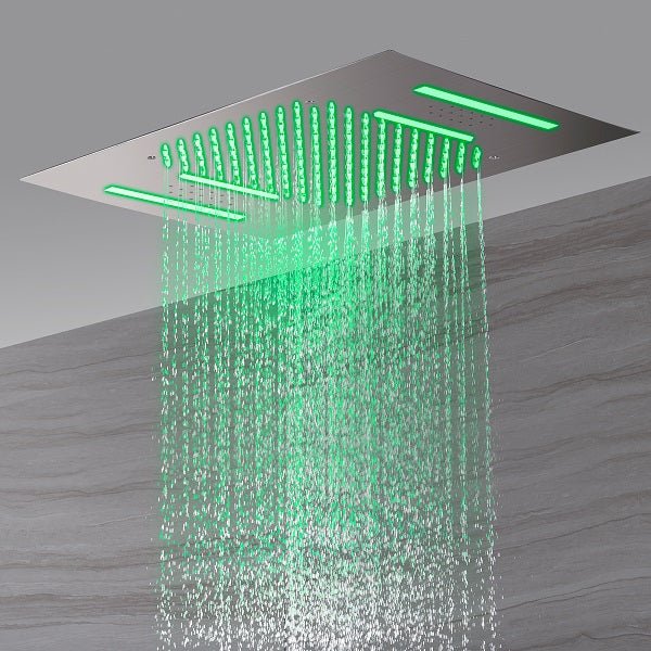 Cascada Serenity 15" x 23" Luxury LED Music Shower System with Bluetooth Speakers, 4-Function Rainfall, Waterfall, Body Jets - Image 7