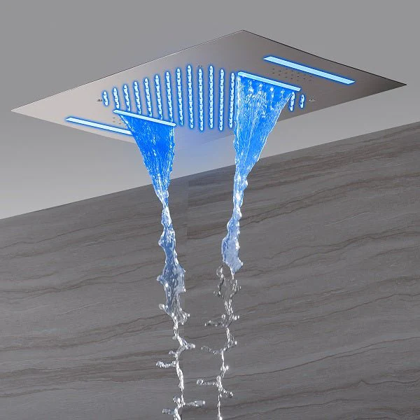 Cascada Serenity 15" x 23" Luxury LED Music Shower System with Bluetooth Speakers, 4-Function Rainfall, Waterfall, Body Jets - Image 8