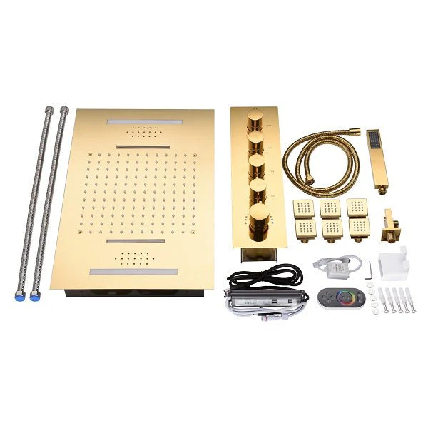 Cascada Serenity Luxury 15" x 23" LED Music Shower System with Built-In Bluetooth Speakers – 4-Function - Image 6