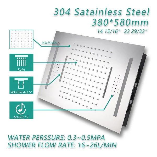 15"x23” Cascada Serenity Luxury Music Shower System - Image 8