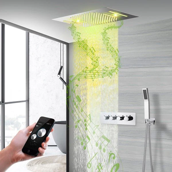 15”x23” Cortona Music LED shower system with built-in Bluetooth Speaker