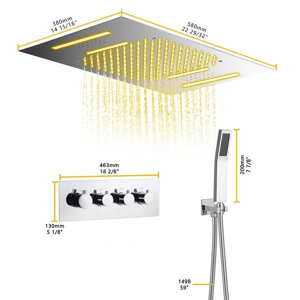 15”x23” Cortona Music LED shower system with built-in Bluetooth Speaker - Image 9