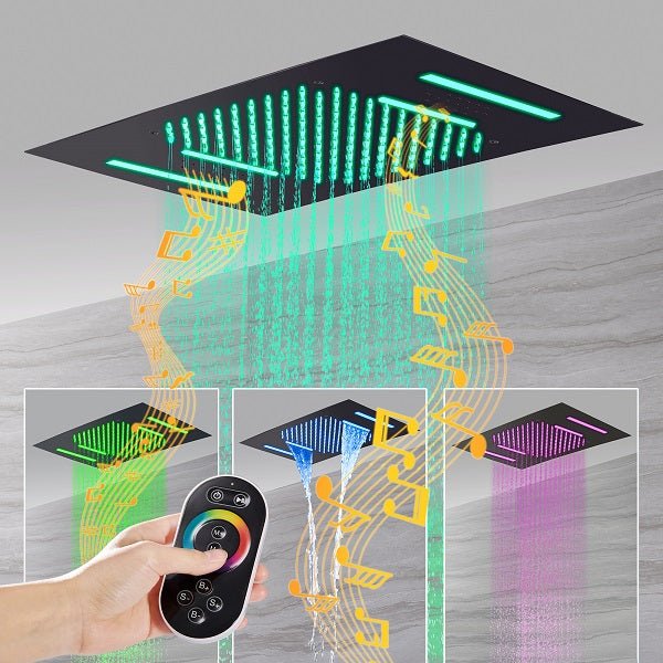 Cascada Cortona Luxury 15"x23" Bluetooth Shower Speaker System with LED Music Shower - Image 2