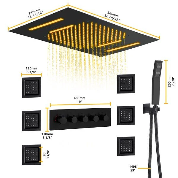 Cascada Cortona Luxury 15"x23" Bluetooth Shower Speaker System with LED Music Shower - Image 6