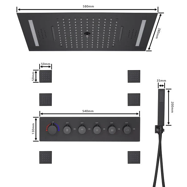 15”x23” Music LED shower system with built-in Bluetooth Speaker - Image 7