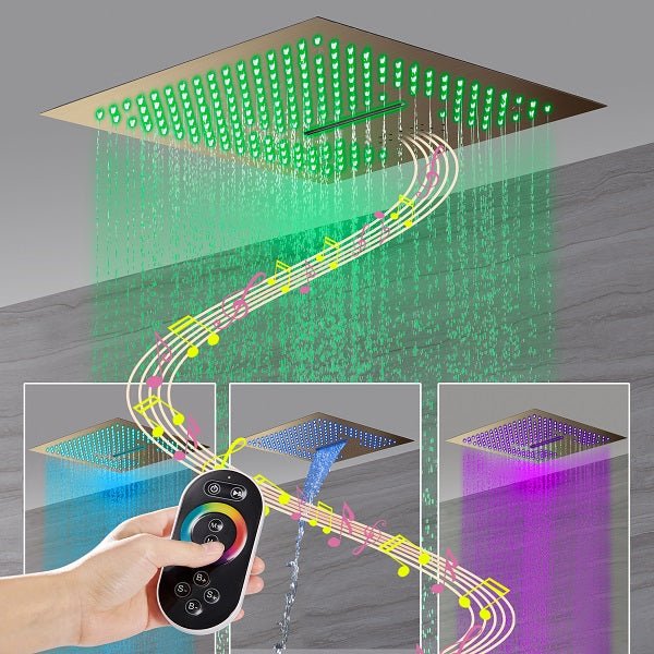 16” Cascada Cristallo Square LED Music shower system - Image 2