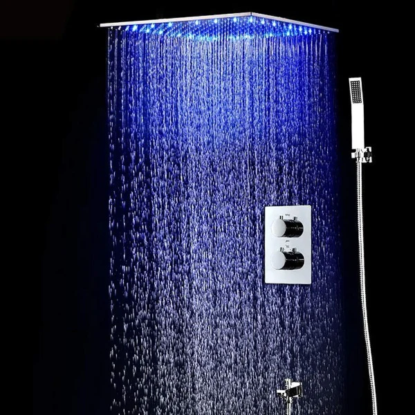 Cascada Luxury 20" Square Ceiling Mounted Thermostatic Shower System - Image 7