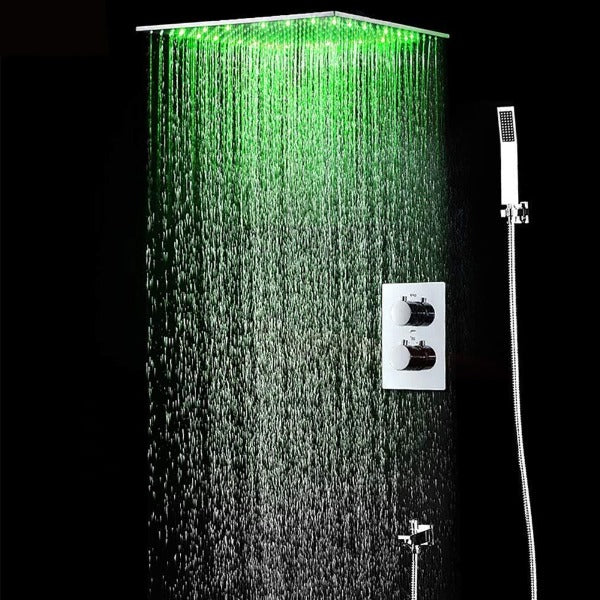 Cascada Luxury 20" Square Ceiling Mounted Thermostatic Shower System - Image 8